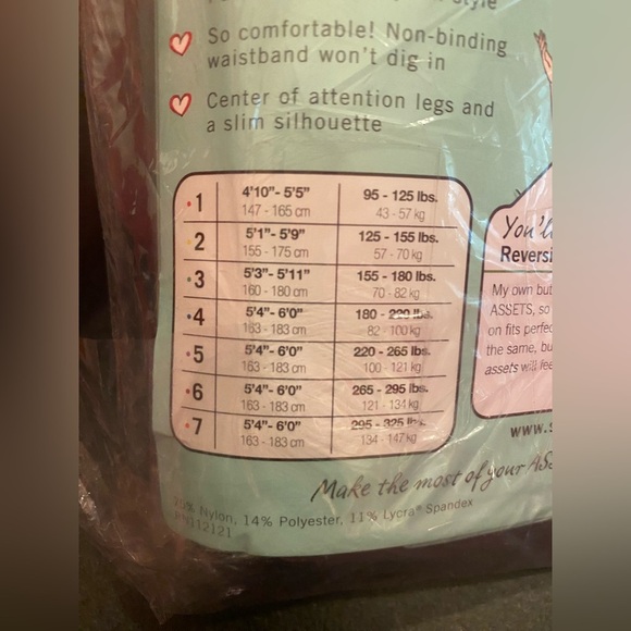 Assets by Sara Blakely Flipside Diamond Reversible Shaping Tights Black Size 5 - Picture 5 of 5